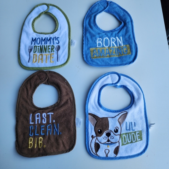 8 Pc Lot Baby Boy Outfit Adorable Sets Bodysuits Nike Bibs Size 3 M - Picture 9 of 10